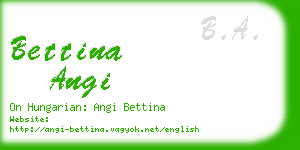 bettina angi business card